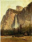 Thomas Hill Canvas Paintings - Bridal Veil Falls - Yosemite Valley